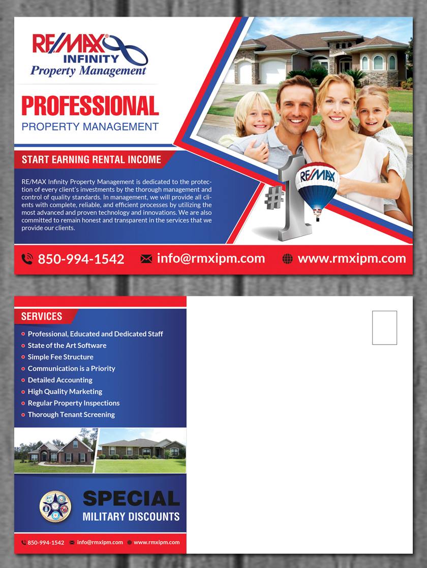 Postkarten-Design von creative.bugs für RE/MAX Infinity Property Management | Design #7991461