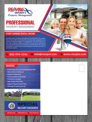 Diseño de Postal por creative.bugs para RE/MAX Infinity Property Management | Diseño: #8004094