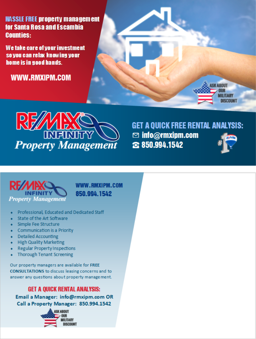 Postkarten-Design von citygirl17 für RE/MAX Infinity Property Management | Design #8010344