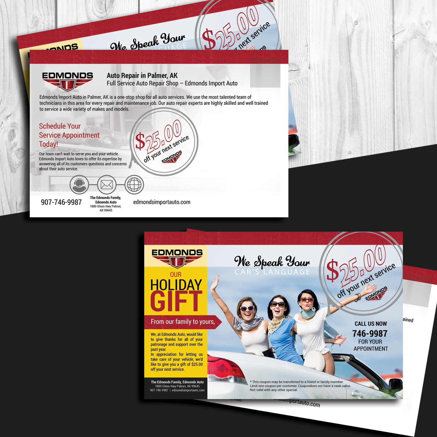 Diseño de Postal por uk para Edmonds Auto | Diseño #7968883