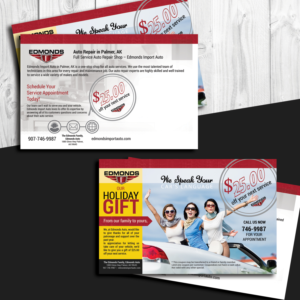 Postcard Design by uk for Edmonds Auto | Design: #7968883
