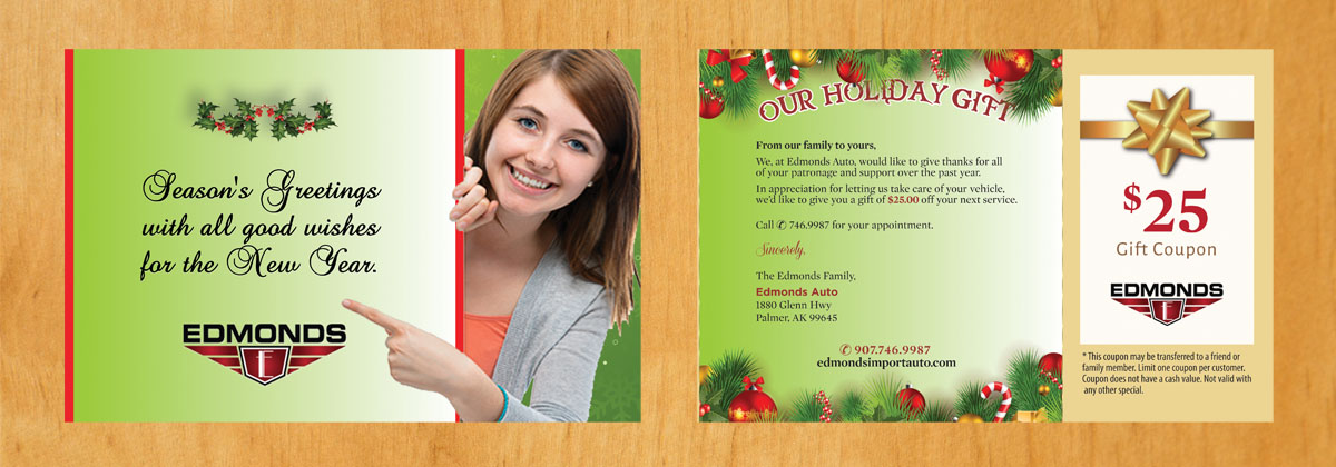 Diseño de Postal por Venus L. Penaflor para Edmonds Auto | Diseño #7964864