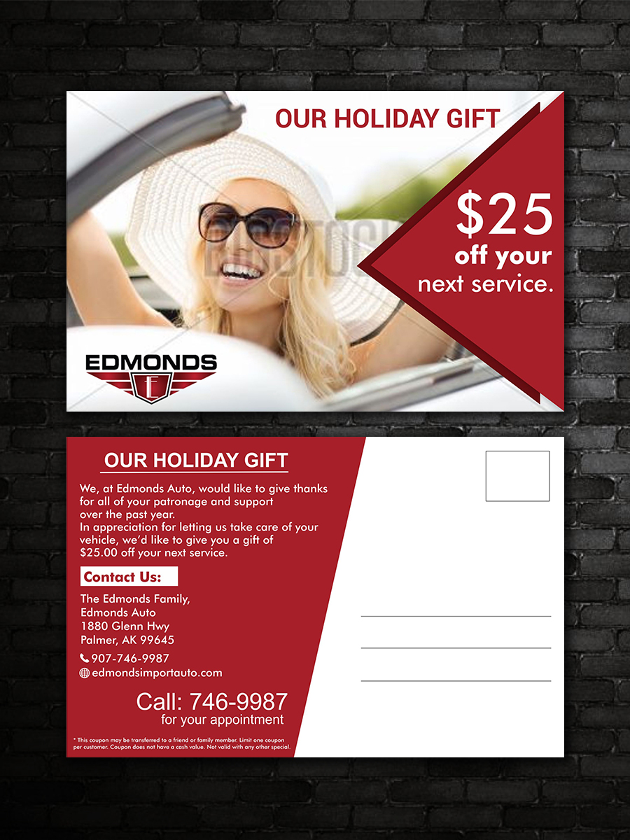 Design de Carte Postale par ESolz Technologies pour Edmonds Auto | Design #7946063