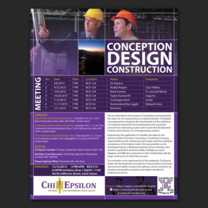 Chi Epsilon civil engineering orgnization activities flyer | Diseño de Flyer por Mon01