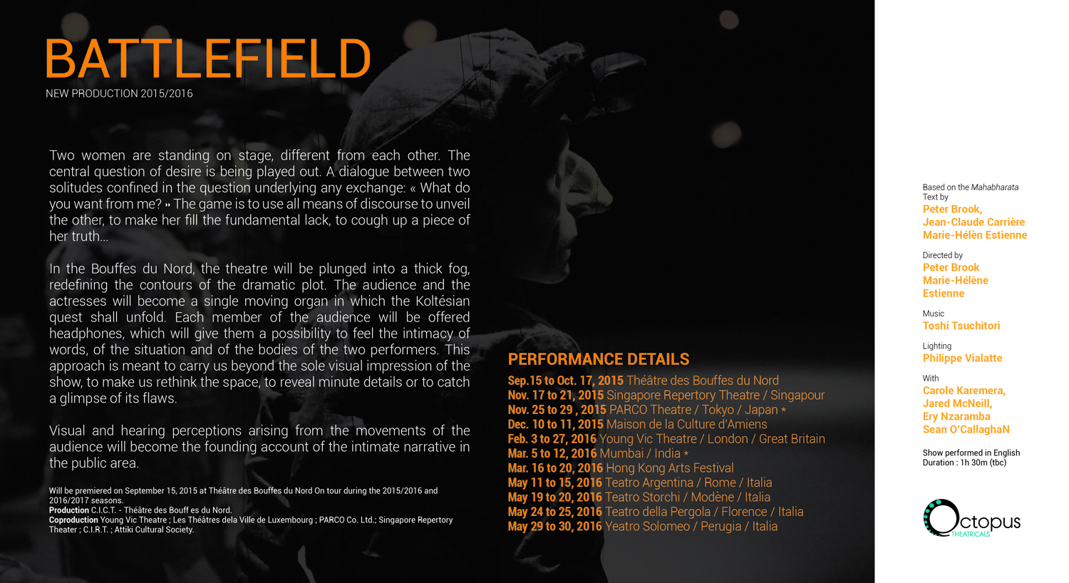 Brochure Design by sonal roy for Octopus Theatricals | Design #8474949