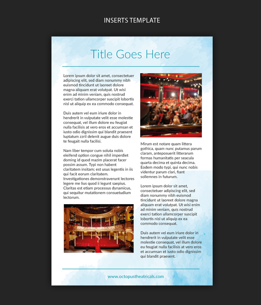 Brochure Design by pivotaldesign.biz for Octopus Theatricals | Design #8210698