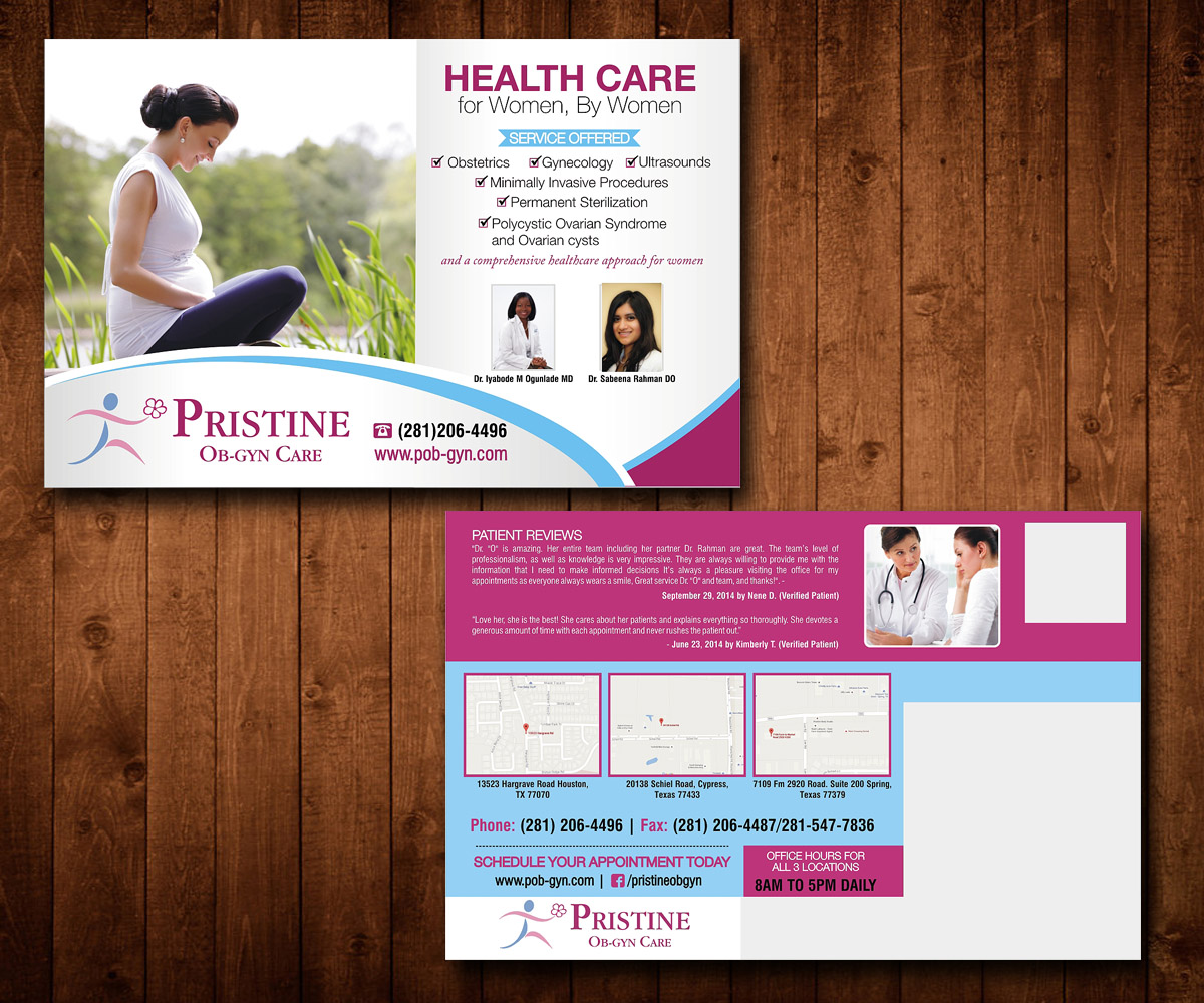 Postcard Design by Designers Hub for Pristine Ob-Gyn Care | Design #8415745