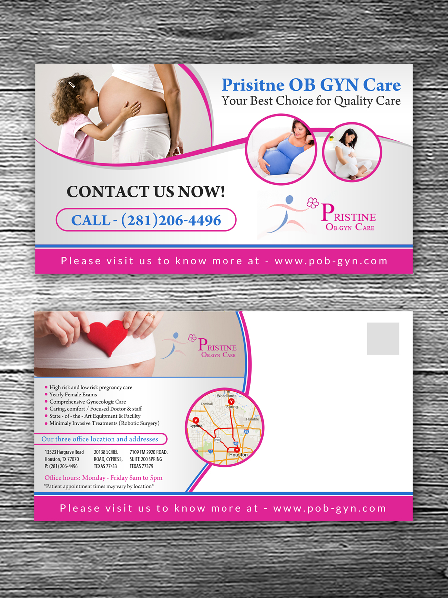 Diseño de Postal por debdesign para Pristine Ob-Gyn Care | Diseño: #7980626
