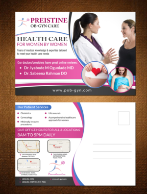 Design de Carte Postale par debdesign pour Pristine Ob-Gyn Care | Design : #8454256