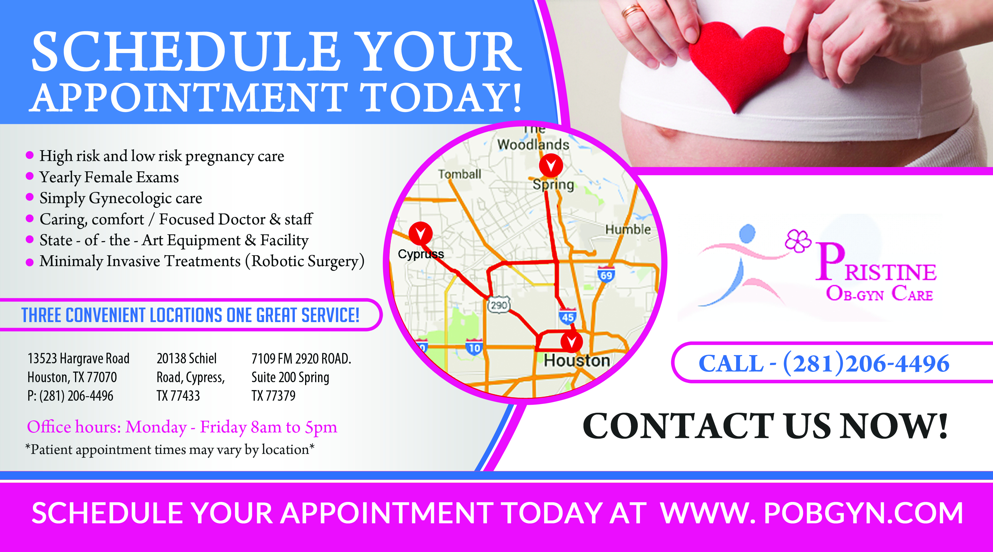 Design de Carte Postale par debdesign pour Pristine Ob-Gyn Care | Design #9192217