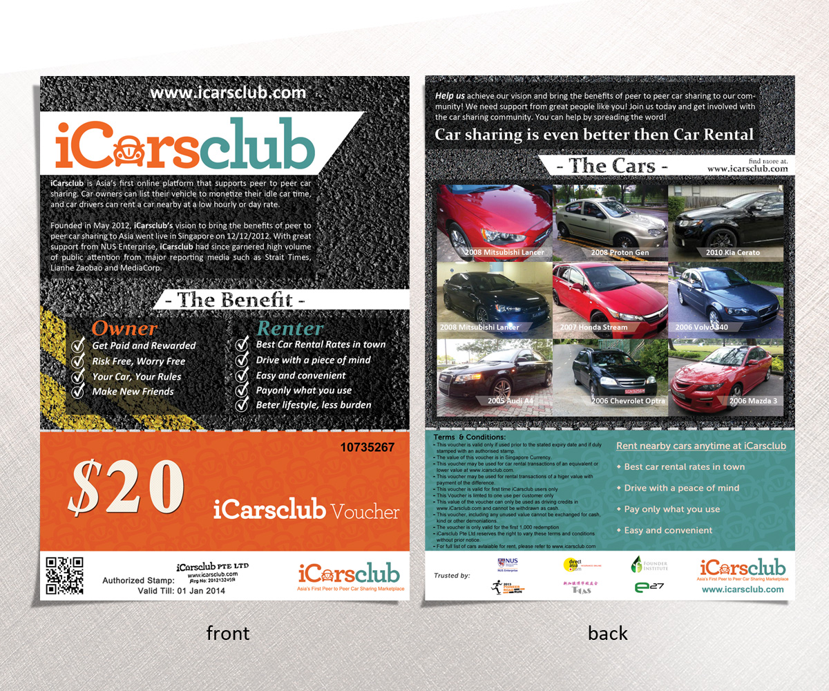 Flyer Design by Danny Augustinus, S.Des for iCarsclub Pte Ltd | Design #1959360