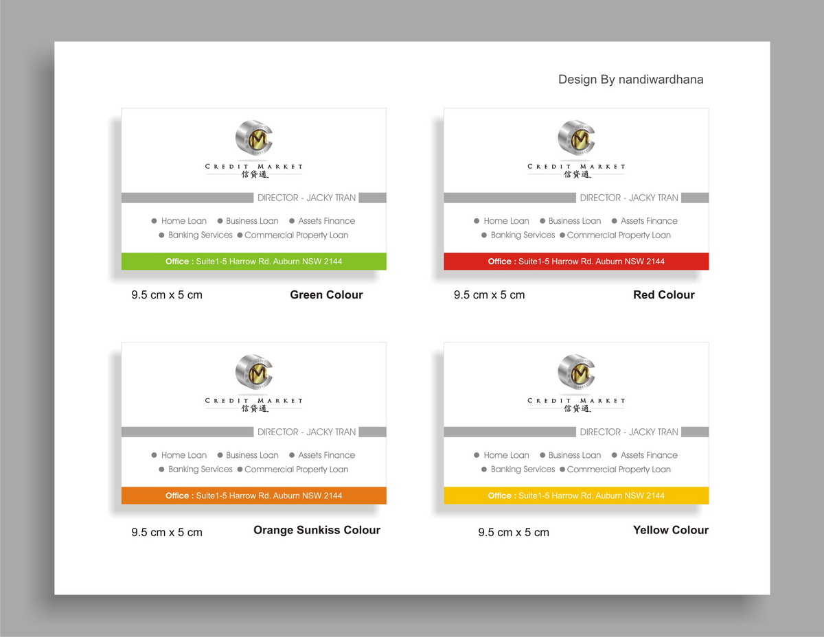 Business Card Design by nandiwardhana for Credit Market Pty Ltd | Design #2034489