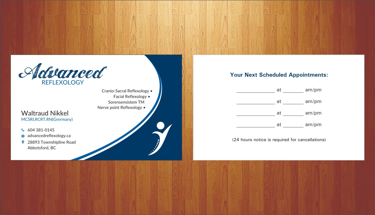 Diseño de Tarjeta de Presentación por Poonam Gupta para Advanced Reflexology | Diseño: #8566165