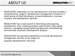 PowerPoint Design by sigitarrin for Resolution Property Group Pty Ltd  | Design: #1959937