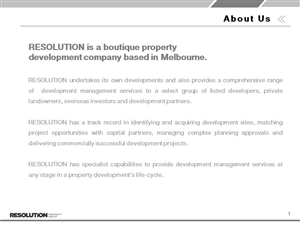 PowerPoint Design by sgarchdesign for Resolution Property Group Pty Ltd  | Design: #2063515