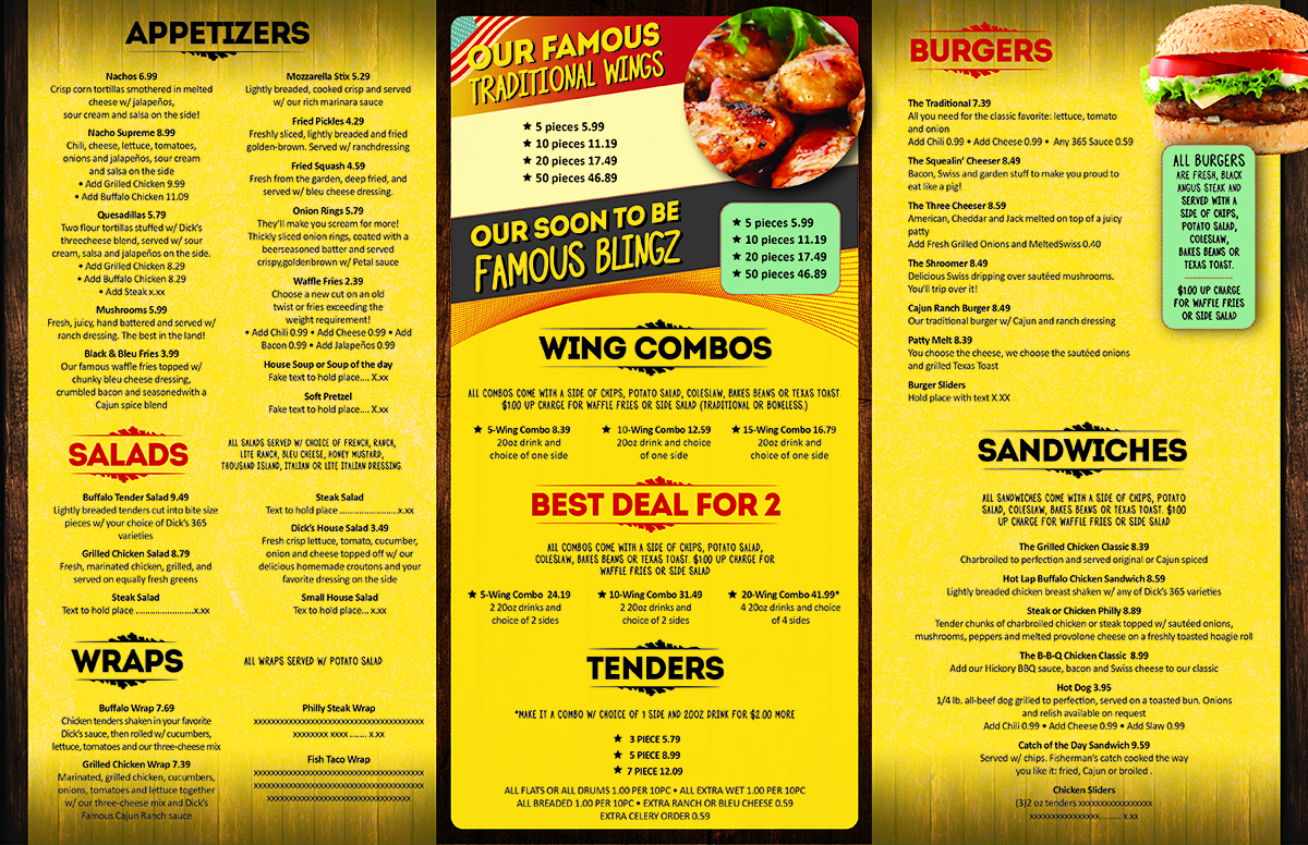 Menu Design by Nuria Ferrero for David Dobbs Enterprises / Menu Designs | Design #1979581