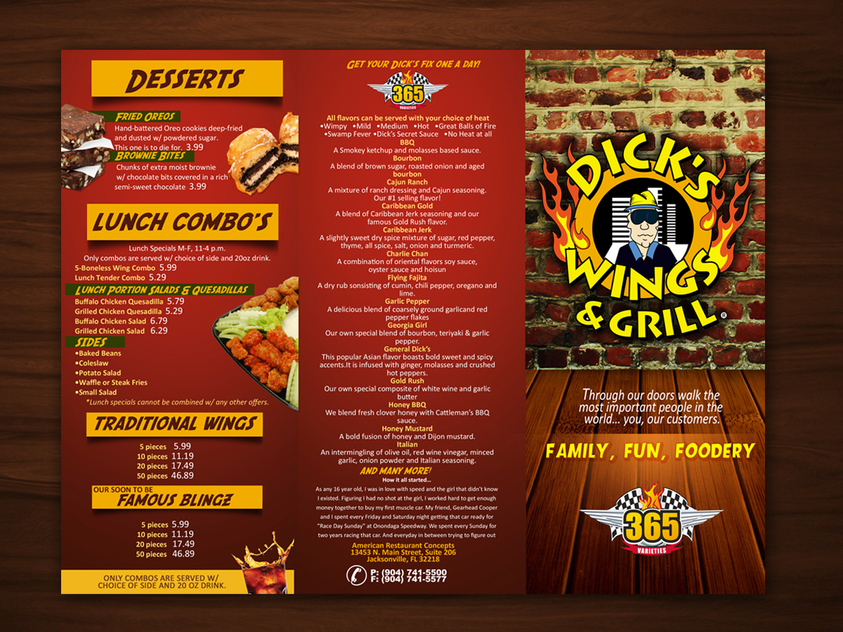 elegant playful house menu design for david dobbs enterprises