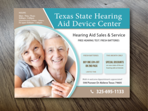 Postcard Design by alex989 for Texas State Hearing Aid Device Center | Design: #7991590