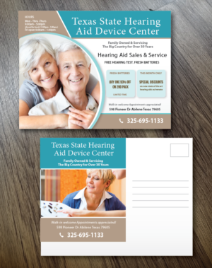 Postcard Design by alex989 for Texas State Hearing Aid Device Center | Design: #8015396
