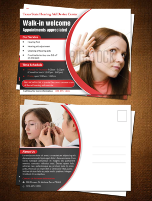 Postcard Design by debdesign for Texas State Hearing Aid Device Center | Design: #7983678