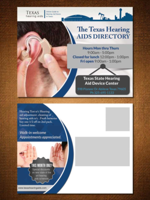 Postcard Design by creative.bugs for Texas State Hearing Aid Device Center | Design: #7983974