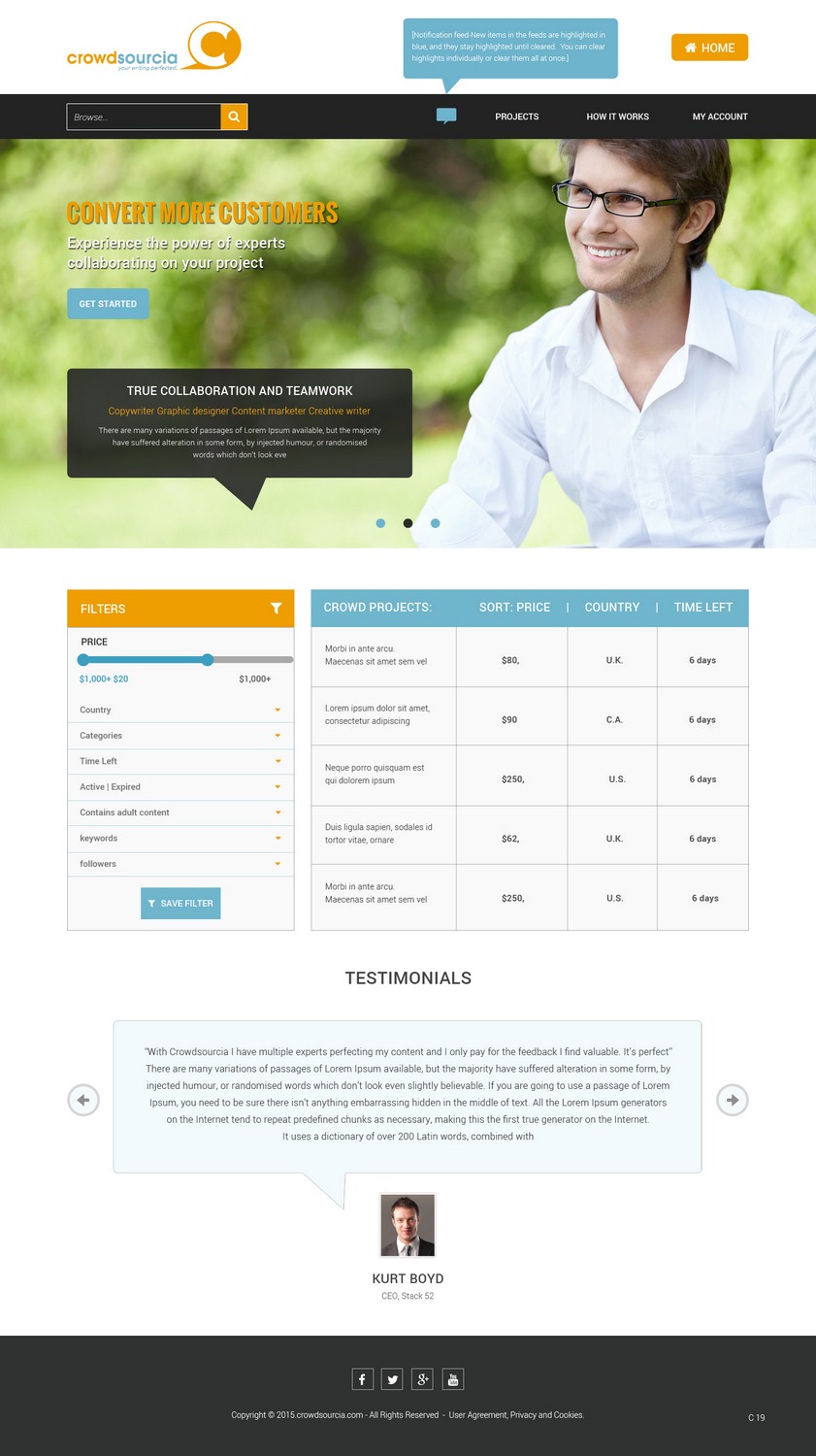 Web Design by pb for Crowdsourcia | Design #7988718
