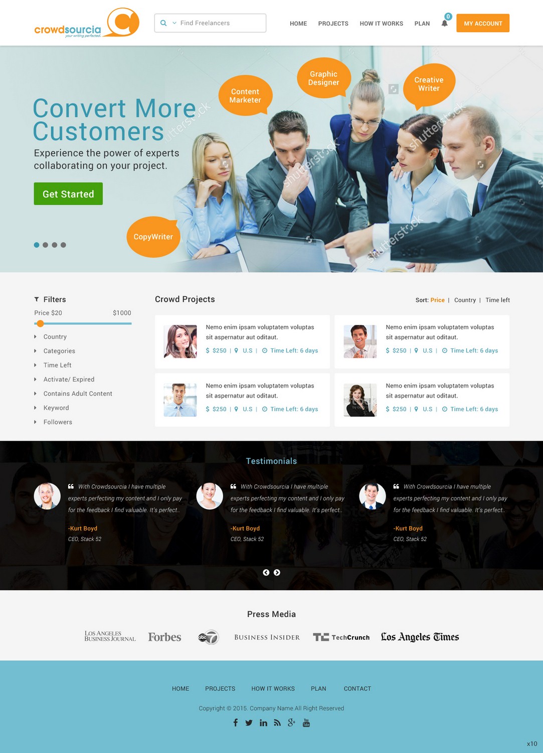 Web Design by pb for Crowdsourcia | Design #7996686