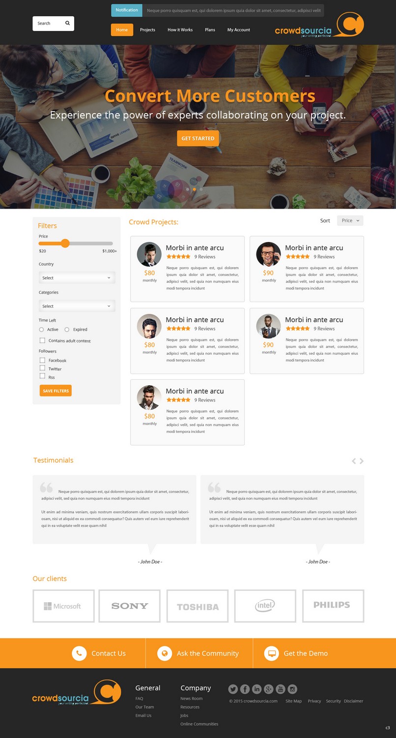 Web Design by pb for Crowdsourcia | Design #7996687