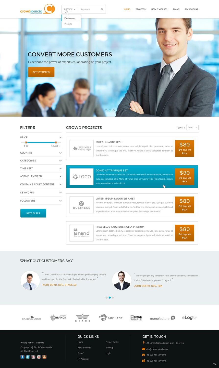 Web Design by pb for Crowdsourcia | Design #7996701