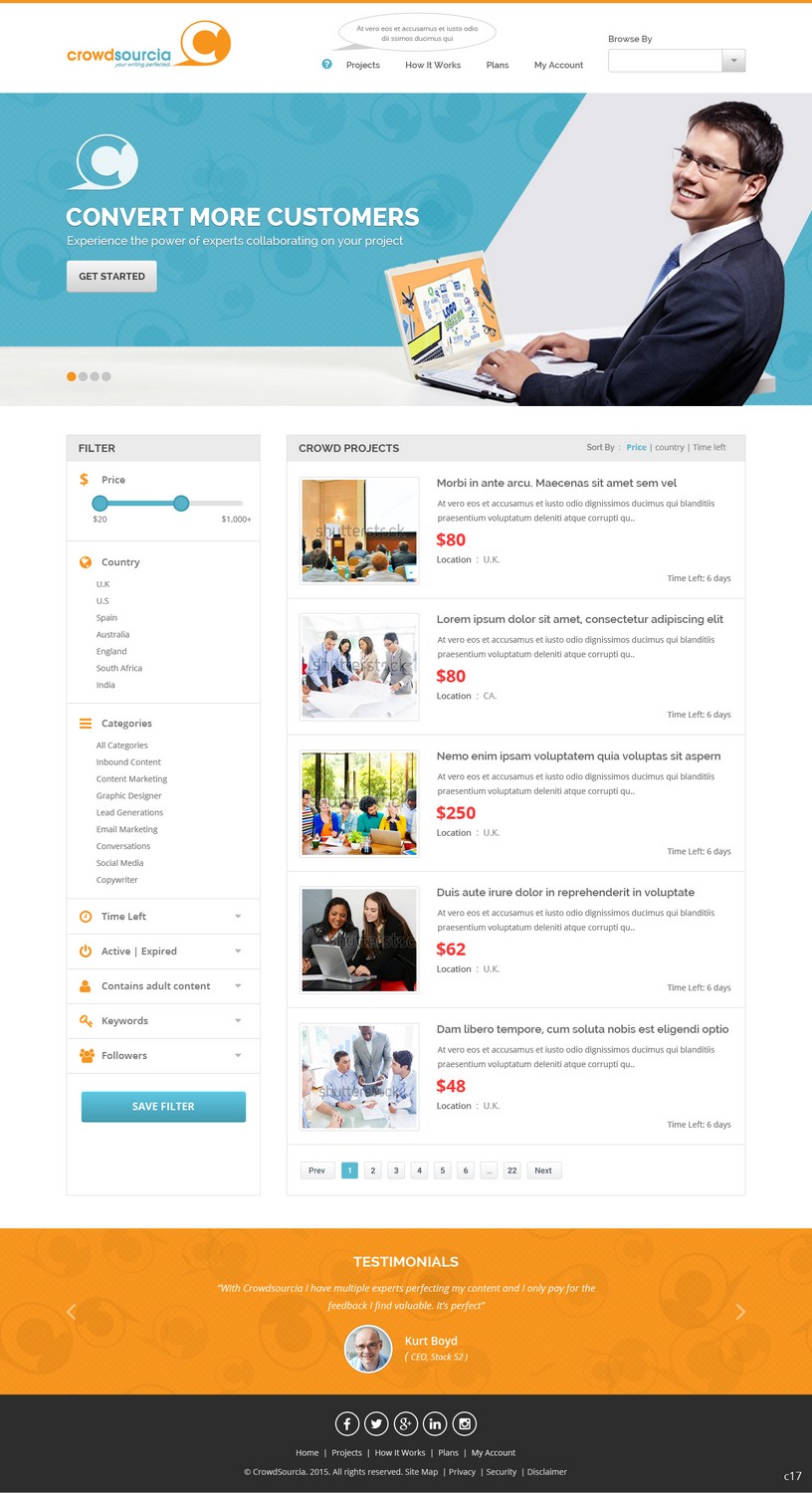 Web Design by pb for Crowdsourcia | Design #7996712