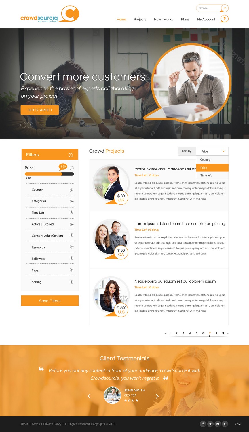 Web Design by pb for Crowdsourcia | Design #7996713