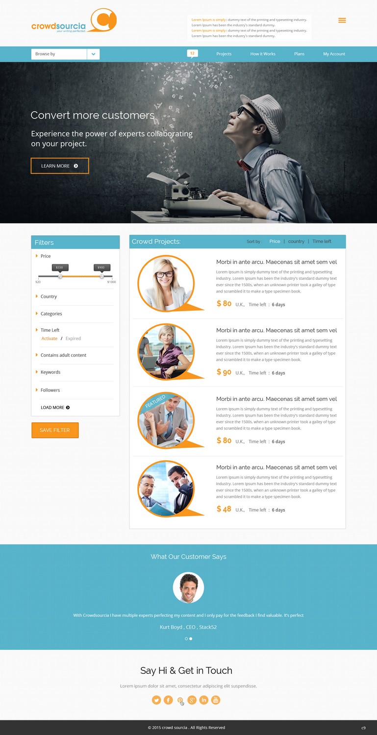 Web Design by pb for Crowdsourcia | Design #7996715