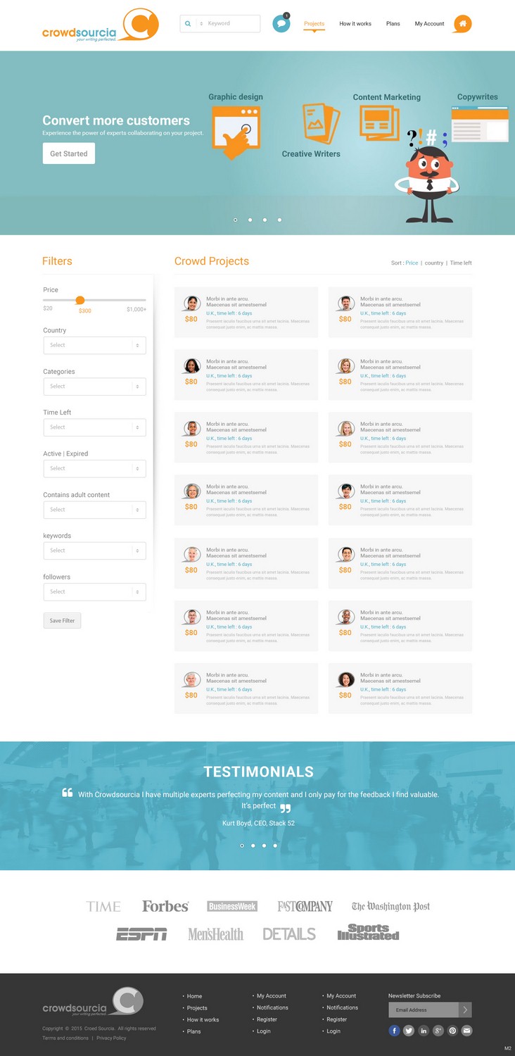 Web Design by pb for Crowdsourcia | Design #7996724