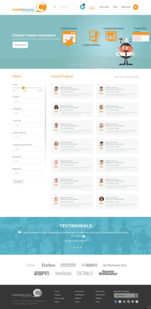 Web Design par pb pour Crowdsourcia | Design : #7996724