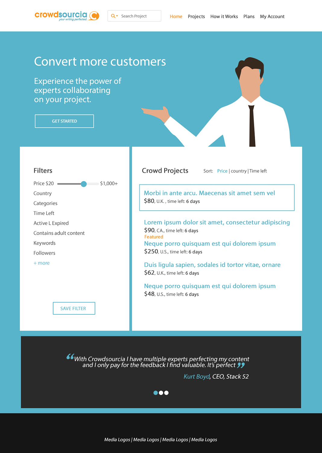 Diseño Web por Donn Marlou Ramirez para Crowdsourcia | Diseño #7976416