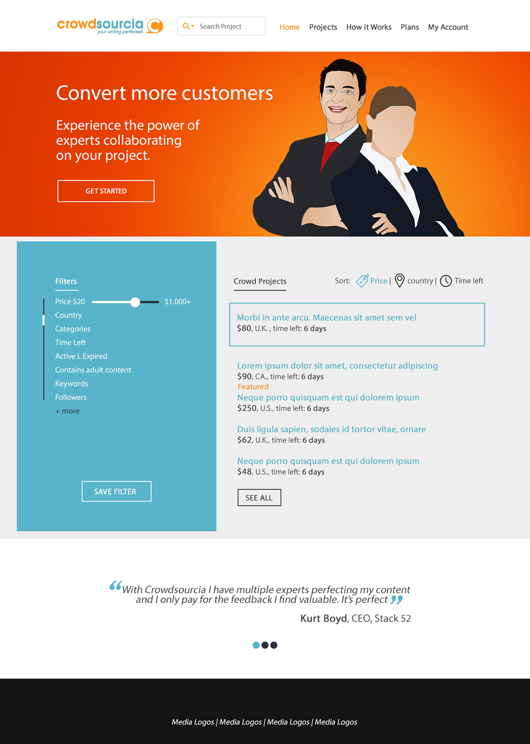 Diseño Web por Donn Marlou Ramirez para Crowdsourcia | Diseño #7980635