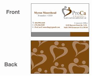 Business Card Design by cejhb for Pro Care Counseling | Design: #1985054