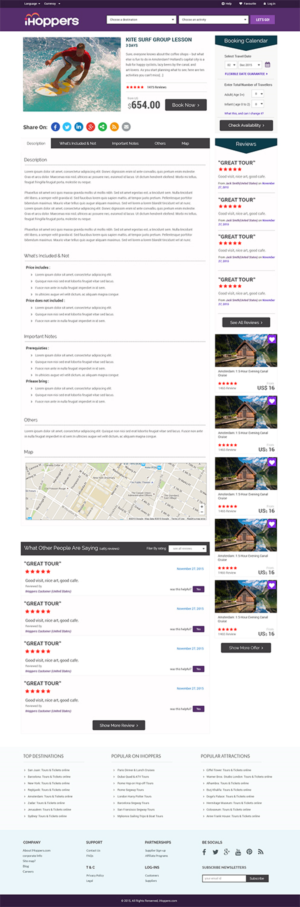 Web design for online activity booking website | Diseño Web por Expert Designer