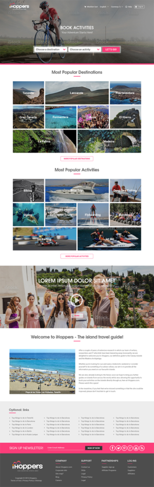 Web design for online activity booking website | Diseño Web por RupalTechno