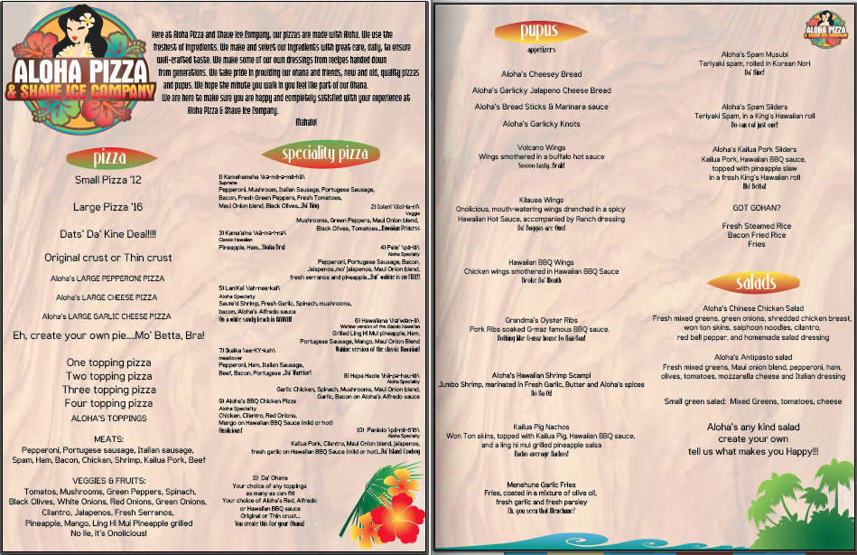 Diseño de Menú por JadeCrystal para Hawaiian Rainbow Ice | Diseño #1995890