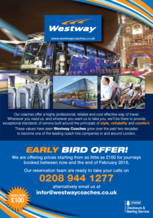 Diseño de Brochure por jane-designs para Westway Coach Services | Diseño: #8006008