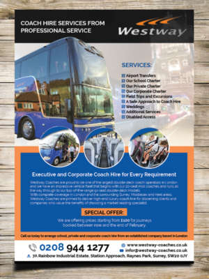 Diseño de Brochure por Masha K para Westway Coach Services | Diseño: #8008447