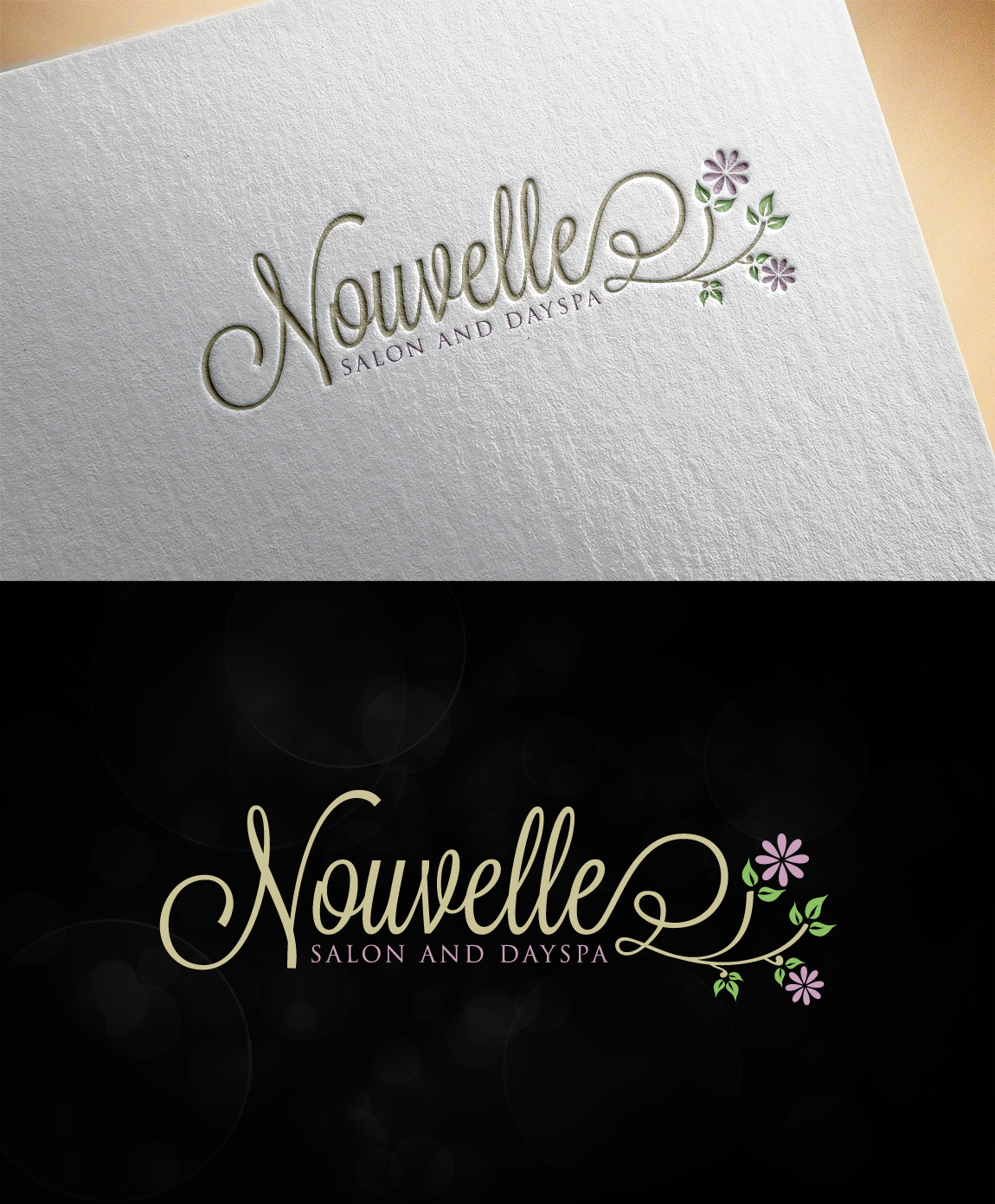 Diseño de Logo por OlgiCh para Nouvelle Salon & Day Spa | Diseño #8010138