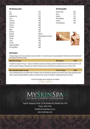 Diseño de Brochure por dkthedon para MySkinSpa | Diseño: #1994215
