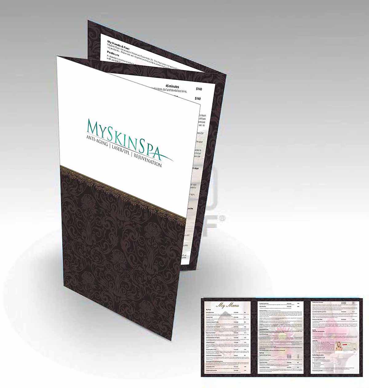 Broschüren-Design von dkthedon für MySkinSpa | Design #1994484