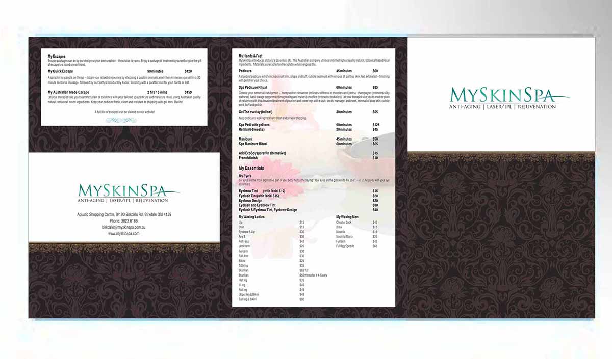 Broschüren-Design von dkthedon für MySkinSpa | Design #1994492