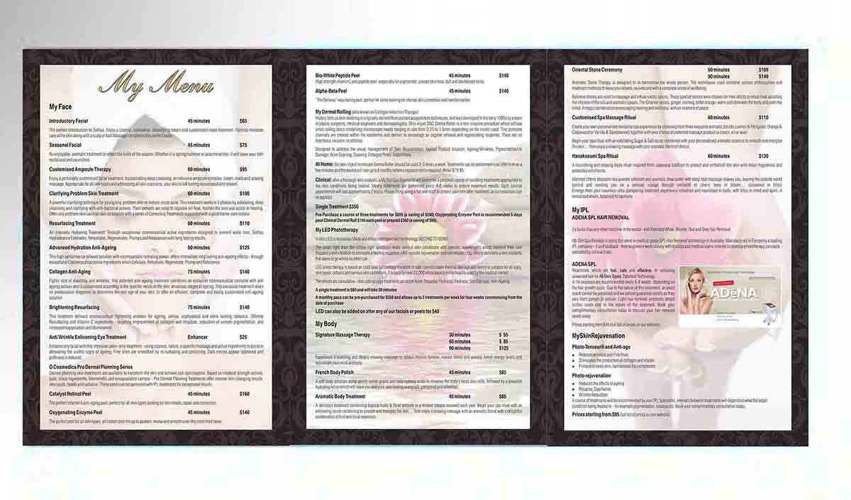 Broschüren-Design von dkthedon für MySkinSpa | Design #1994495