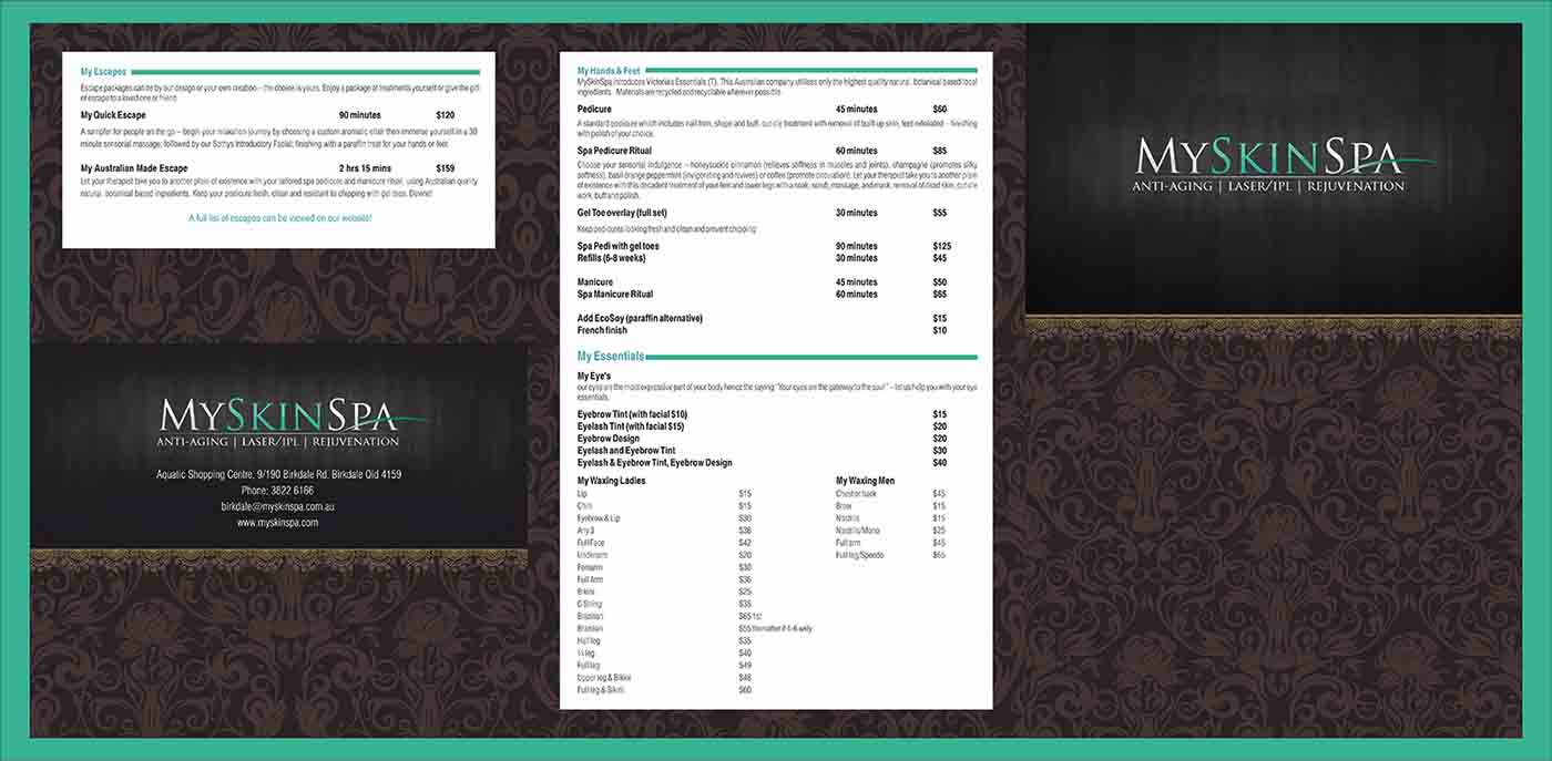Brochure Design by dkthedon for MySkinSpa | Design #1996636