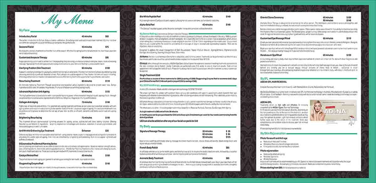 Broschüren-Design von dkthedon für MySkinSpa | Design #1996637
