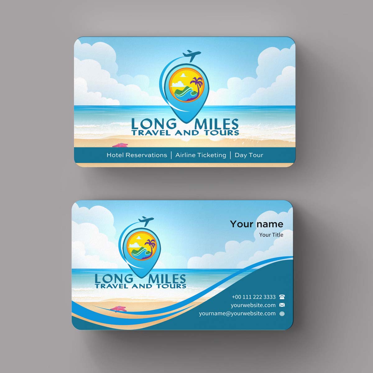 Business Card Design by INDIAN_Ashok for longmiles travel and tours | Design #8001268
